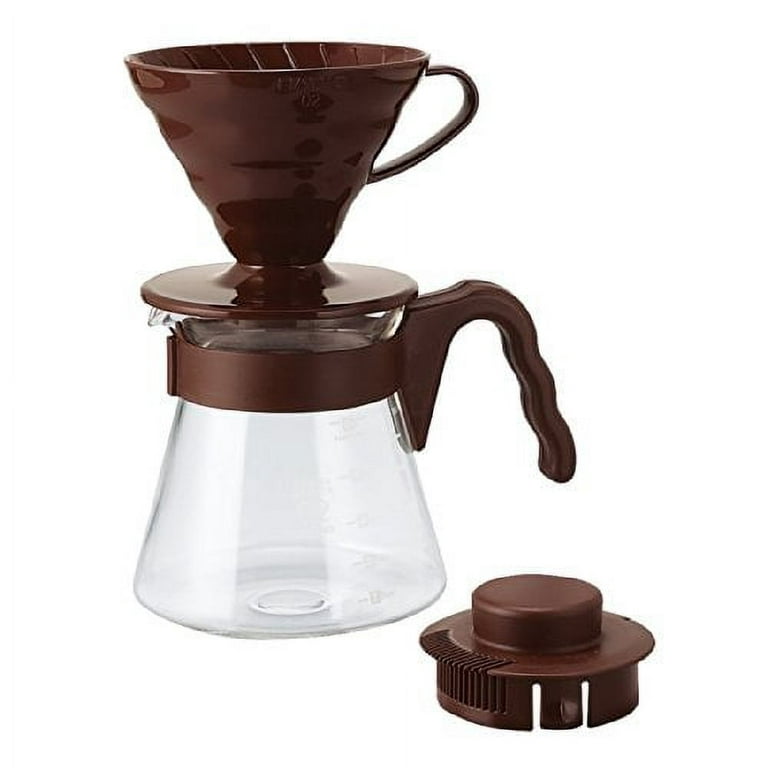  Hario V60 Pour Over Set with Ceramic Dripper, Glass Server,  Scoop and Filters, Size 02, White : Home & Kitchen