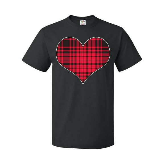 Inktastic Red Plaid Heart T-Shirt