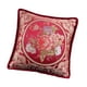 thumbnail image 4 of Cojín decorativo europeo, funda de almohada suave y lujosa con flores. Rojo, 4 of 9