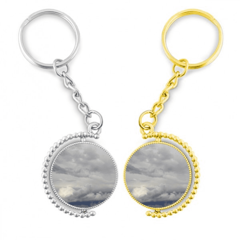 Dark Clouds Overcast Vast Wind Weather Rotating Rotating Key Chain Ring Accessory Couple Keyholder