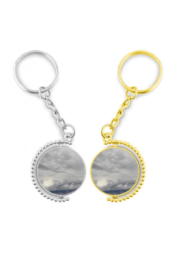 Dark Clouds Overcast Vast Wind Weather Rotating Rotating Key Chain Ring Accessory Couple Keyholder