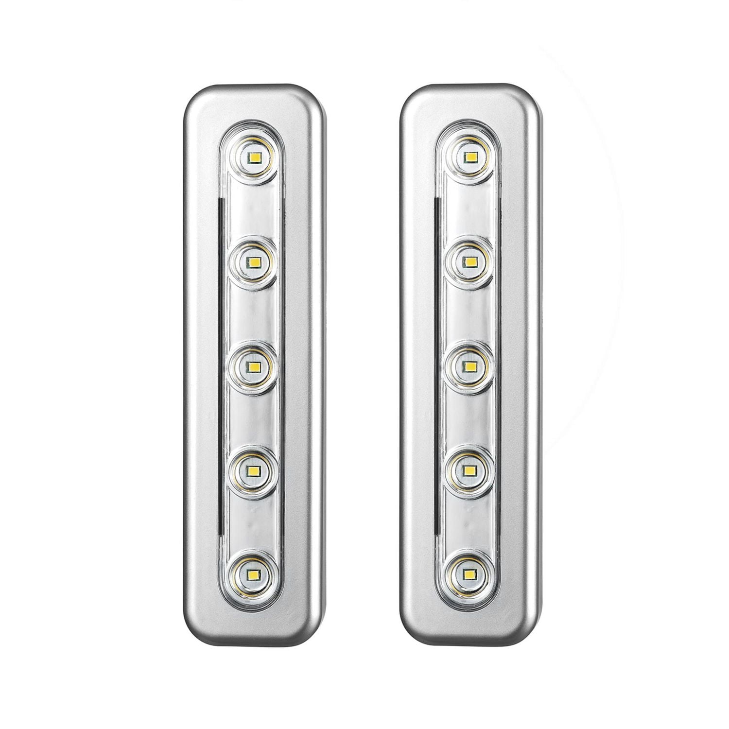 Silver 7" LED 2-Pack Battery Operated Manual On/Off Switch Task Bar Night Light