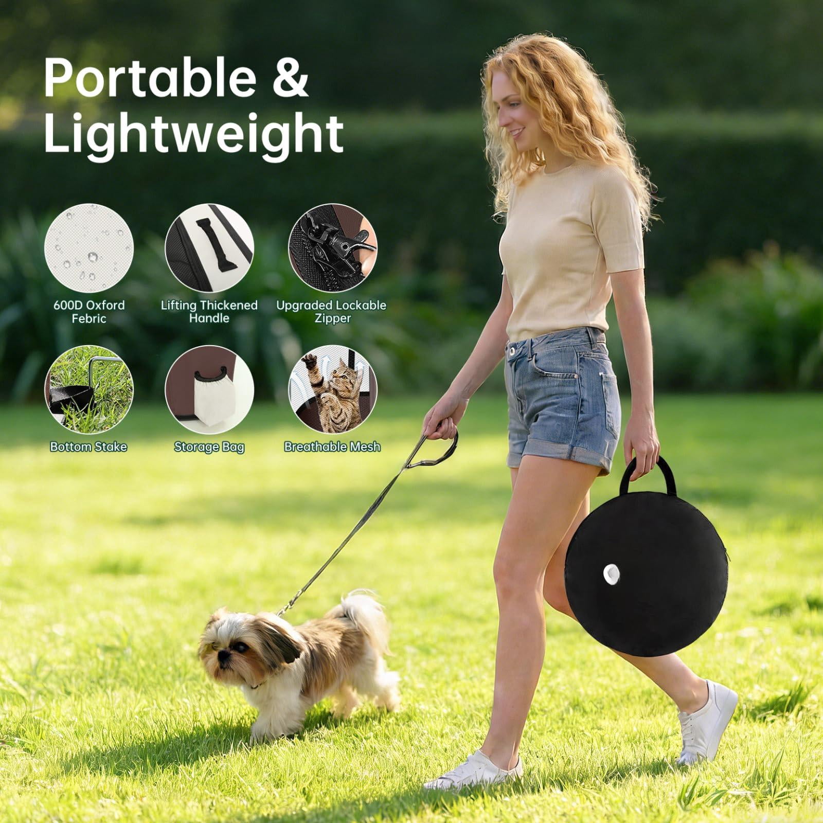 Dog Playpen Cat Pet Puppy Pen Portable Playpens For Dogs Indoor Outdoor Travel Camping Use Foldable Kennel Tent Crate Rabbit Small Animals With Carrying Case (brown  Small)