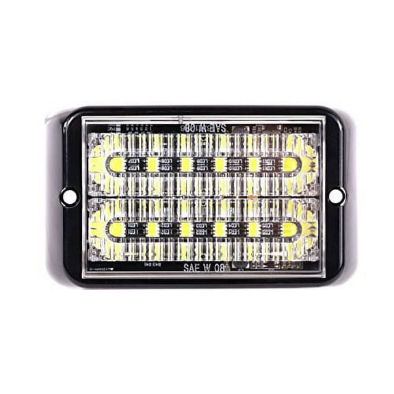 Abrams SAE Class-1 Bold (White/White) 36W - 12 LED Emergency Vehicle Truck LED Grille Light Head Surface Mount Strobe Warning Light