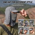 thumbnail image 3 of Sun Unisex Multifunctional Sun Visor Hat 360 Sunscreen Removable Face Cover Neck Flap Breathable Sun Hat For Fishing Climbing, 3 of 7