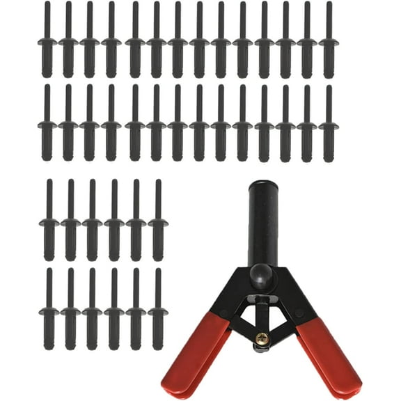 waltyotur 41 PCS Plastic Poly Rivet Gun Quick Set Riveter Riveting Hand Tool Asorted Set, Hand Riveter Suitable for Automotive and More