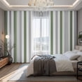 thumbnail image 2 of Sage Green Stripe Blackout Curtains for Bedroom/Living Room, Pinch Pleated Black Out Curtains, Geometric Grey White Vertical Striped Room Darkening Window Drapes with Hooks 2 Panels, 59"x70", 2 of 8