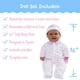 thumbnail image 2 of JC Toys Hispanic 16-inch Medium Soft Body Baby Doll La Baby | Washable |Removable Purple Outfit w/Hat and Pacifier | for Children 12 Months +, Hispanic-Purple, 2 of 5