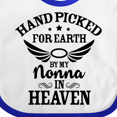 thumbnail image 4 of Inktastic Handpicked for Earth by My Nonna in Heaven with Angel Wings Boys or Girls Baby Bib, 4 of 4