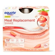 Equate Meal Replacement Shake, Strawberries & Cream, 11 fl oz, 6 Ct