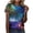 2-Multicolor, variant on Workout T Shirts for Women Crew Neck Shirt Short Sleeve Trendy Tops Celestial Loose Casual Outfit Multicolor S