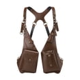 thumbnail image 3 of Bolso bandolera de hombro, elegante bolso doble para actividades al libre de estilo medieval Marrón, 3 of 8