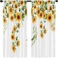 thumbnail image 6 of Sunflower Country Kitchen Curtains Rod Pocket Rustic Yellow Floral Farmhouse Small Cafe Tier Curtains Vintage Wood Barn Retro Window Treatment Drapes Home Decor(27.5W X 39L Inch 2 Panels), 6 of 6