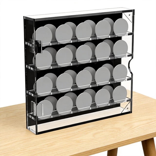 Blinkol Challenge Display Case Poker Chips Holder Container Shelf Wall Cabinet Rack for Black