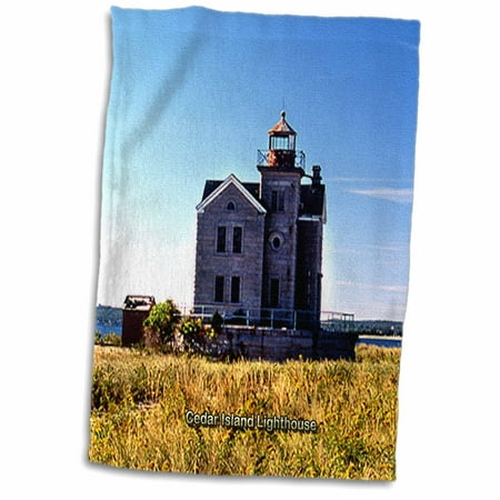3dRose Cedar Island Lighthouse at Cedar Point County Park - Towel, 15 by