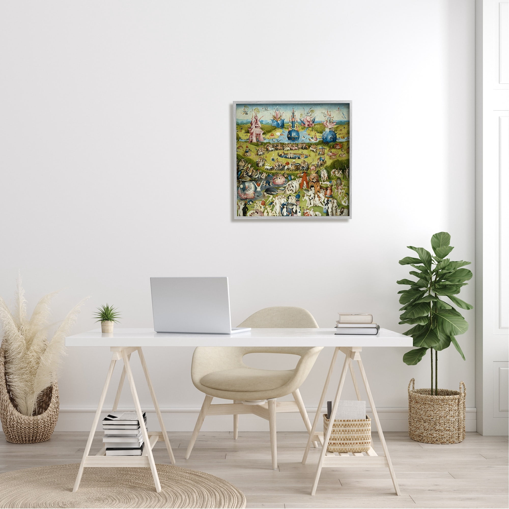 Stupell Industries Garden of Earthly Delights Center Panel Hieronymus Bosch Painting Painting Gray Framed Art Print Wall Art, Design by one1000paintings