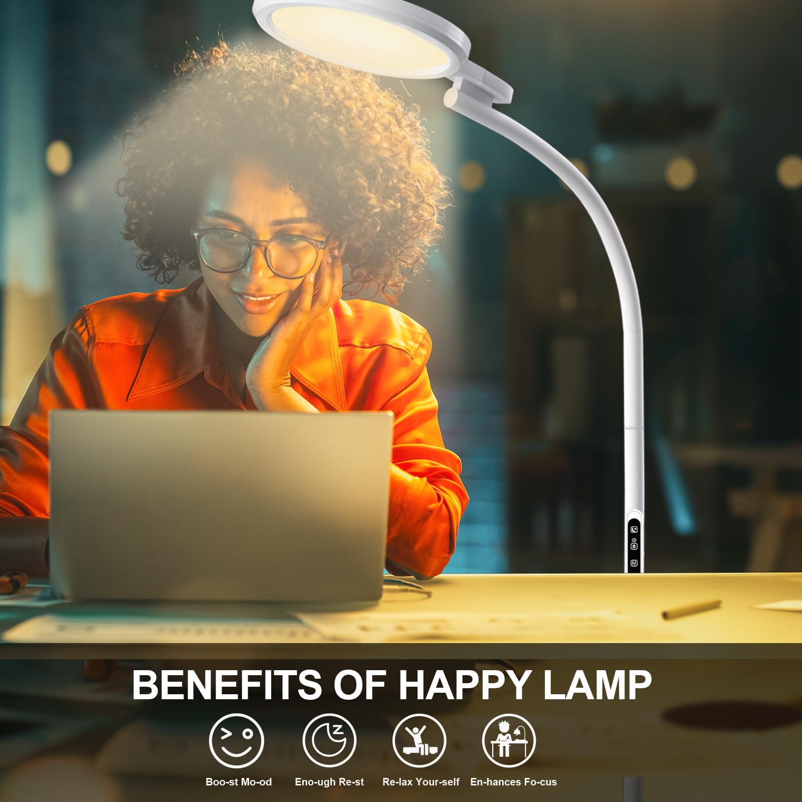 Sun Light Therapy Lamp, UV-Free Light Therapy, 10000 Lux Floor Lamp with Remote & Touch Control & 5 Brightness Levels & Timing for Reading/Office/Home