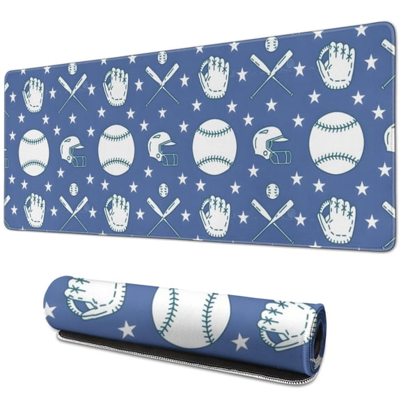 Long Mouse Pads for Desk,Baseball Stars Pattern Desk Mats on Top Of Desks, Desk Mouse Pad Extra Large with 3mm Non-Slip Base and Stitched Edge for Gaming,Office,Work,Home 31.5"x11.8"