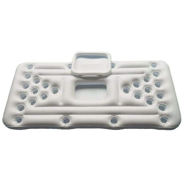 Colchón de aire Beer Pong, colchones de aire Pool Pong Piscina inflable Beer Pong con 28 orificios para tazas de PVC de alta densidad para áreas de vadeo al aire libre, 180x60cm Adepaton LKX-0991