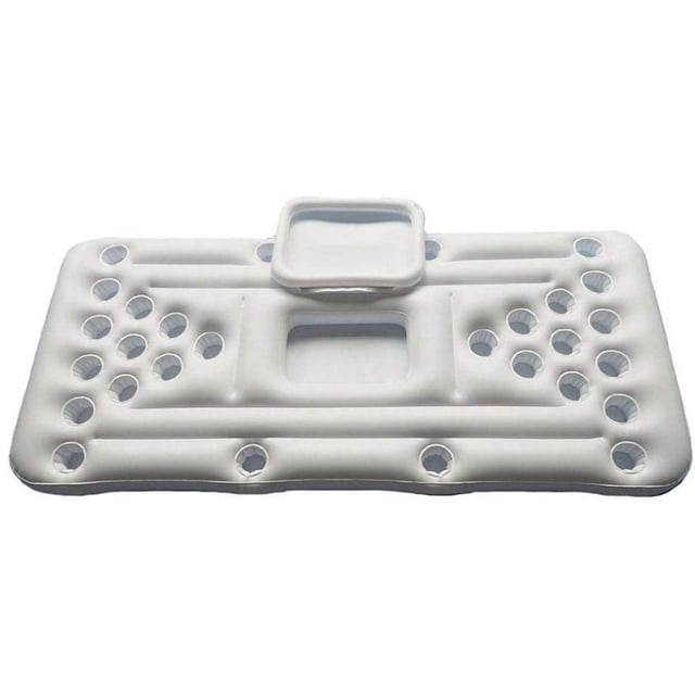 Colchón de aire Beer Pong, colchones de aire Pool Pong Piscina inflable Beer Pong con 28 orificios para tazas de PVC de alta densidad para áreas de vadeo al aire libre, 180x60cm MFZFUKR LKX-0991