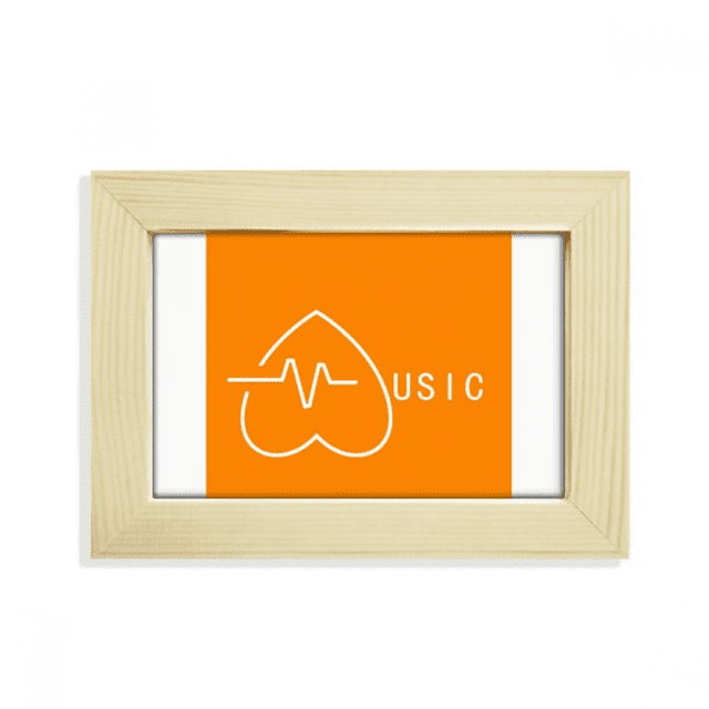 La fluctuación de la música mueve latido de amor Escritorio de madera Arte Pintura 5x7 pulgadas marco de foto foto