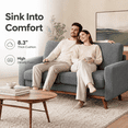 thumbnail image 3 of Neche 68" Corduroy Sofa for Living Room, 2 Seater Modern Couch for Small Space Office, Comfy Loveseat in a Box, Grey, 3 of 7