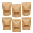 thumbnail image 1 of OULII Kraft Paper Bag with Transparent Window 50Pack Durable Storage Pouch for Giving 6.3x8.7in, 1 of 7