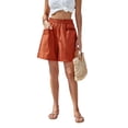thumbnail image 7 of Gvmfive Women Elastic Waist Pockets Loose Shorts Summer Casual Cotton Beach Shorts, 7 of 7