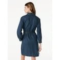thumbnail image 3 of Free Assembly Women's Belted Utility Mini Dress with Long Sleeves, Sizes XS-XXL, 3 of 7