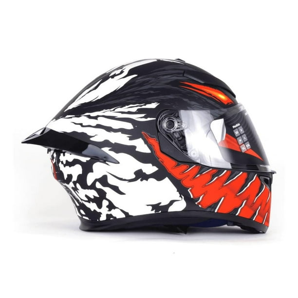 Casco Para Moto Rasen Cerrado Negro Con Rojo Y Blanco Certificado Dot negro XXL Rasen CAS CER 10102 Walmart en linea