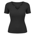 thumbnail image 4 of MuXiKeJi Clothes Trendy Blouses for Women Going Out Summer Round Neck Short-Sleeve Tshirt Solid Color Shirt Tunic Shirts Fashion Cool Fashion Tees, 4 of 4
