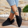 thumbnail image 4 of Miluxas Womens Pointed Toe Flat Shoes Comfortable Breathable Knitted Soft Soled Flats Work Flats for Woman Black 6.5(38), 4 of 8