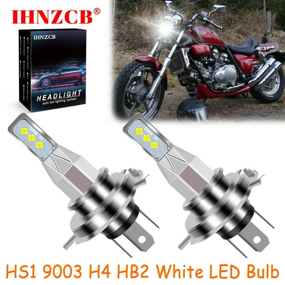 IHNZCB for Honda Magna VF700C VF750C 2X HS1 9003 H4 HB2 LED Headlights Bulb 55W White LXB,Motorcycle Light,Y45