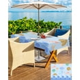thumbnail image 5 of Outdoor Tablecloth with Umbrella Hole,Blue Ocean Conch Shell Starfish Spillproof Waterproof Table Cloth Zippered Table Covers,Gradient Fish Scale Sketch Sea Life Washable Tablecloths for Picnic/Patio, 5 of 6
