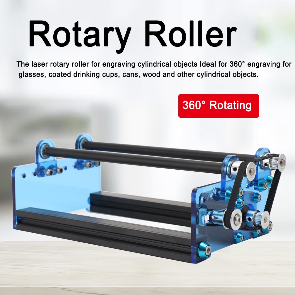 TABODD Laser Engraver Y-axis Rotary Roller Engraving Module for Cylindrical Objects