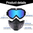 thumbnail image 5 of Motocross Sunglasses Windproof Cycling Riding Skiing Goggles with Mouth Mask UV Protection Bike Motorcycle Cycling Helmet Mask (Ice-Blue), 5 of 6