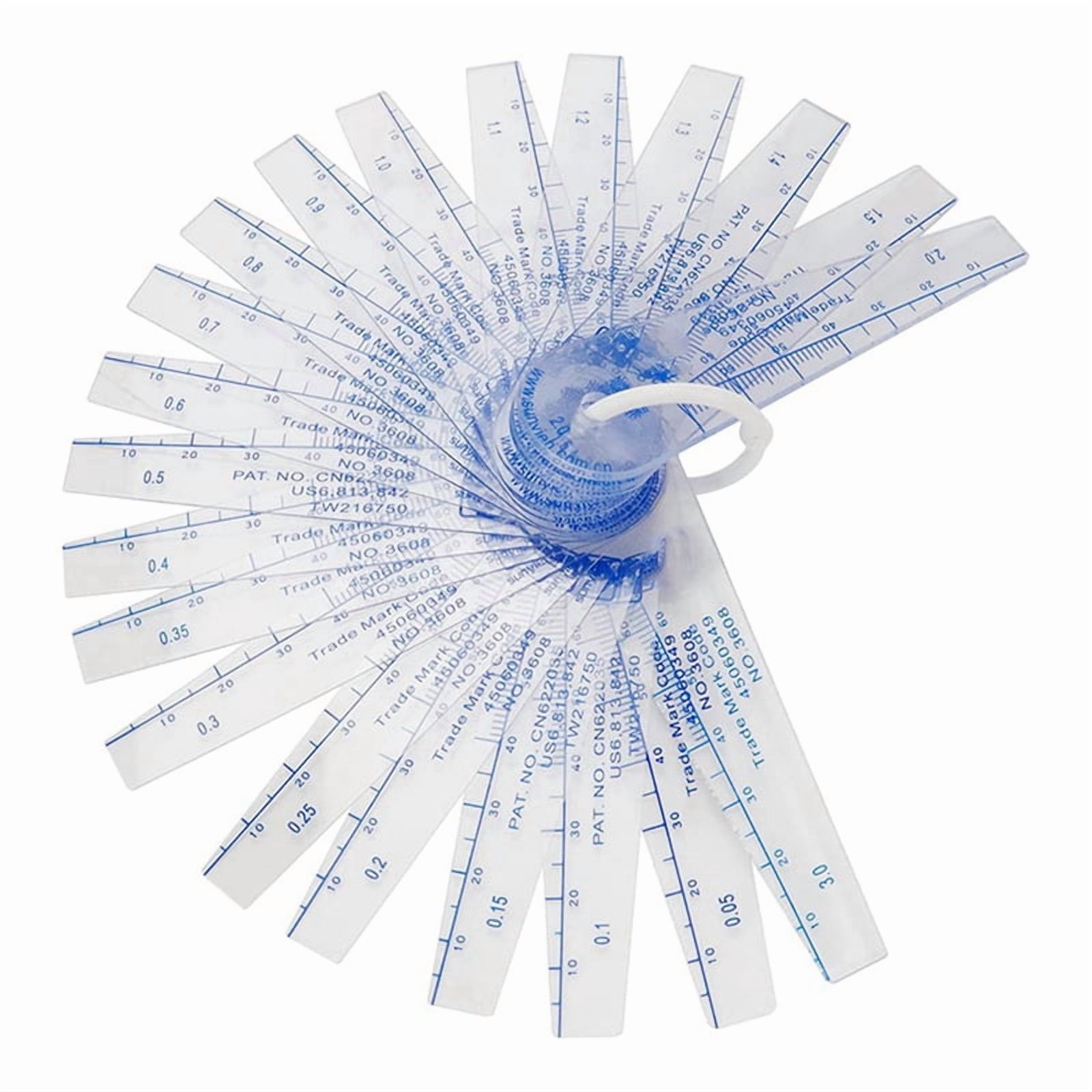 10X Plastic Feeler Gauge 0.05mm to 3mm Metric -Measuring Tool 21 Leaf