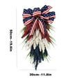 thumbnail image 5 of Patriotic Swag for Front Door, 4th of July Wreath Memorial Day Teardrop Swag with White Blue and Red USA Flag Bow, Independence Day Summer Wreaths Front Door Veterans Day Hanging Decor, 5 of 5