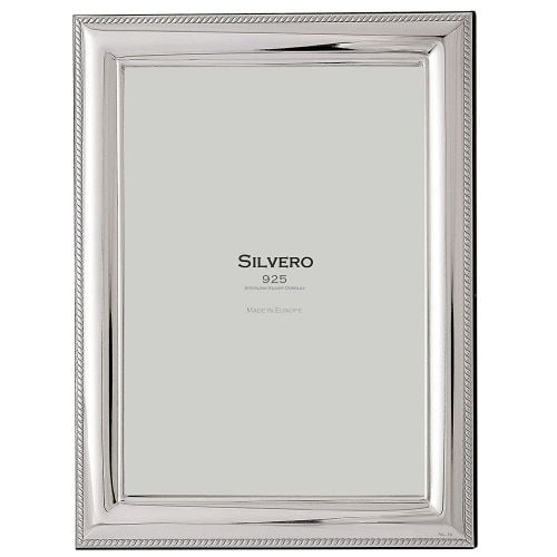 SILVERO 413W79 .925 Sterling Silver Overlay Cord 8x10 Frame