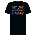 thumbnail image 1 of My Cat Makes Me Happy Slogan Tee Men's -Image by Shutterstock, 1 of 2