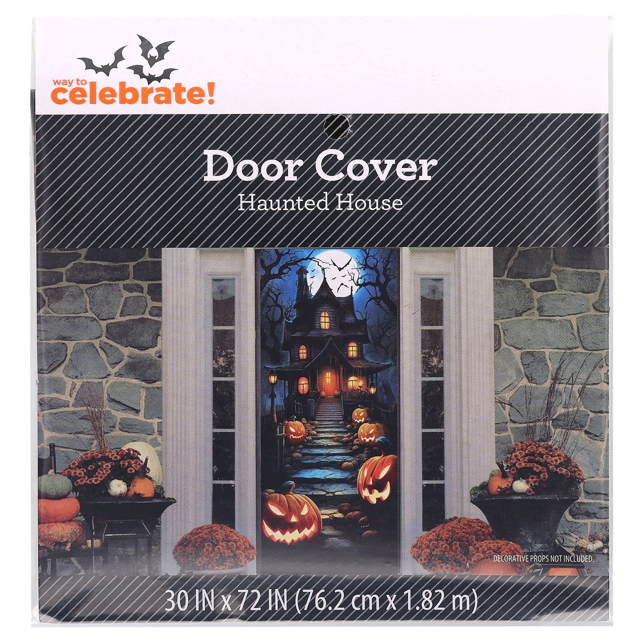 Haunted House Door Cover Decoration, Multicolor, 30" x 72", Halloween by Way To Celebrate