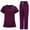 Hot Pink, variant on Scrubs Sets for Women with Pockets Short Sleeve V-Neck Solid Color Nursing Uniform Set Casual Loose Drawstring Pants Caregiver Blouses