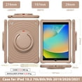 thumbnail image 6 of Rugged Kid Proof Case for iPad 9th/8th/7th Generation, Heavy Duty Protection Shockproof 360° Swivel Ring Stand Handle Case Cover with Shoulder Strap for iPad 10.2 2021/2020/2019, Latte, 6 of 21