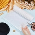 thumbnail image 3 of 1pc 35x19.7 Inch White Linen Mesh Fabric Sinamay Hat Mesh Netting Fabric Roll for Bouquet Wrapping Women Bride's Headdress Veil Making, 3 of 6