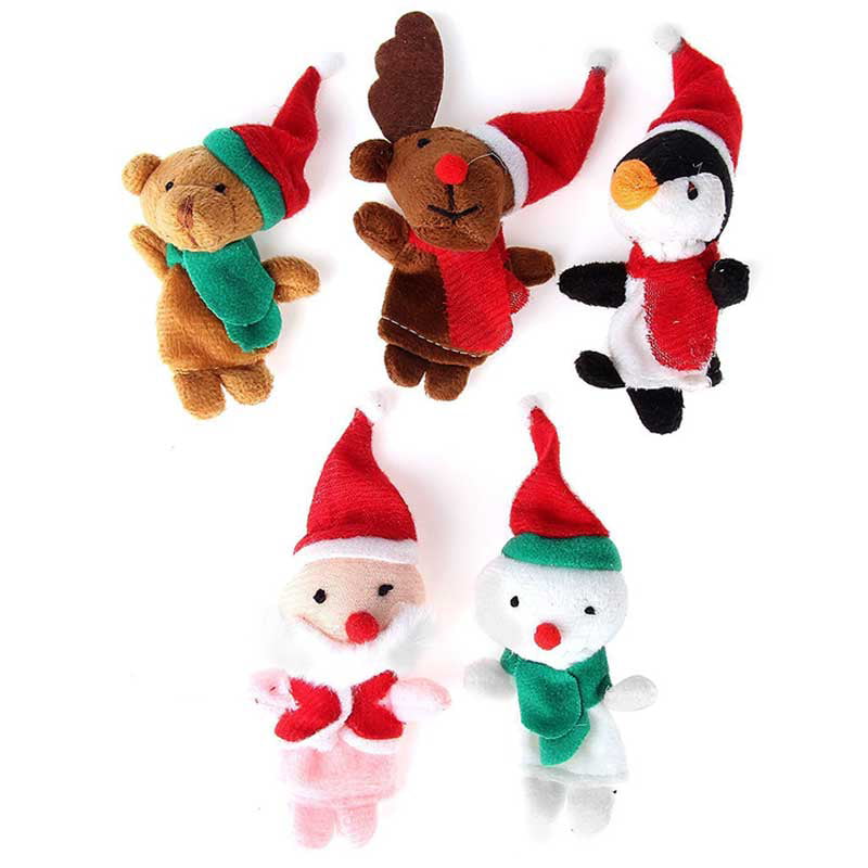 Christmas Santa Snowman Baby Stories Helper Finger Puppets Hand Toy Doll Gift CB 