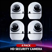 4-Pack Dual Band 2.4G/5G Indoor Security Camera, 355 ° Pan Tilt, Night Vision, Two-Way Audio, SD Card & Cloud Storage, Alexa Compatible