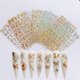 thumbnail image 1 of Nail Angel - 8 hojas de pegatinas adhesivas para decoración de uñas, con diferentes formas de mariposas en dorado y plateado, para decoración de uñas 10238, 1 of 1