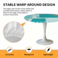 thumbnail image 2 of Elastic Fitted Round Tablecloth, Turquoise Grey Ombre Waterproof Stretch Table Cover for 36"-44" Tables, Farmhouse Abstract Mottled Art Washable Outdoor Tablecloths for Patio, Picnic, Camping, 2 of 9