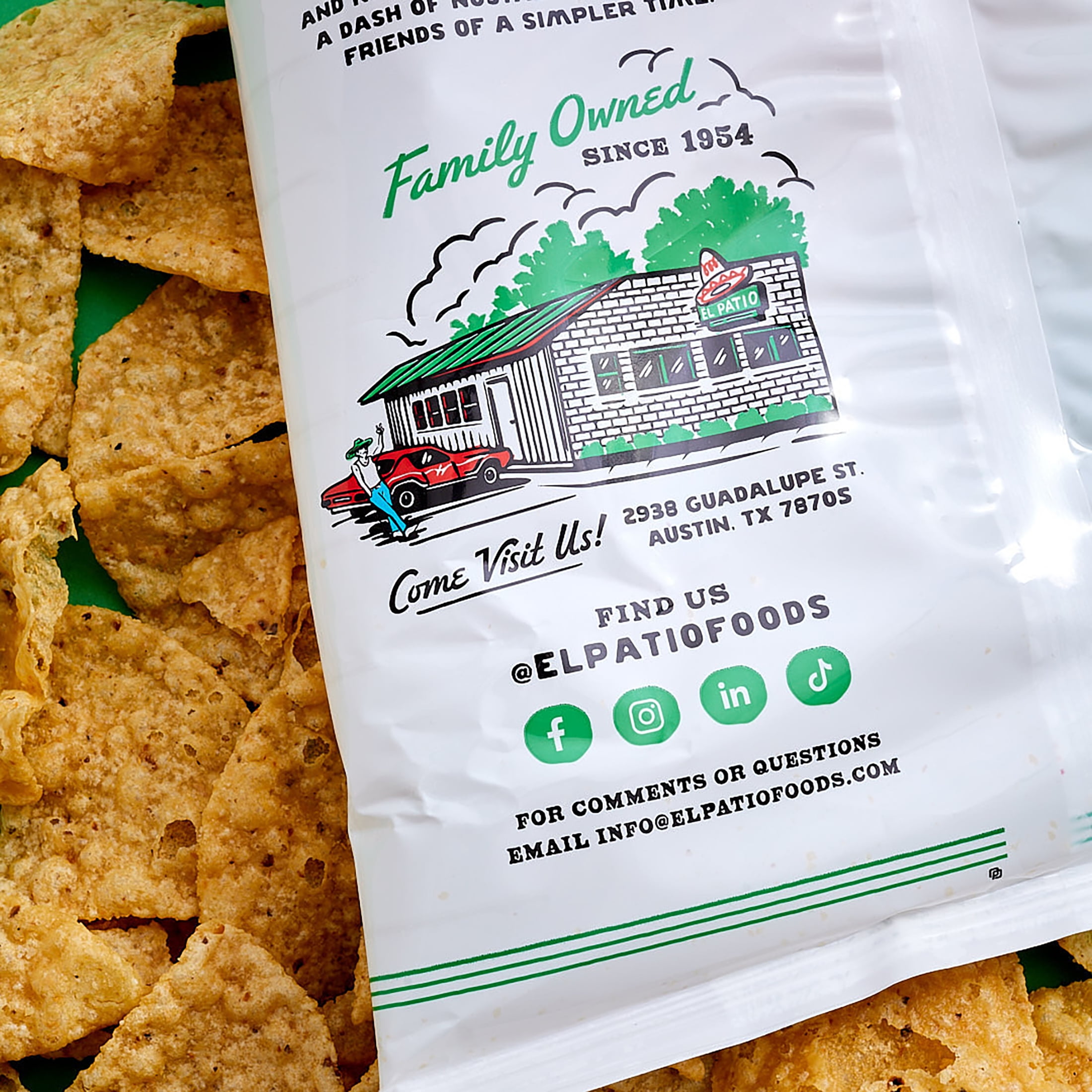 (3 pack) El Patio Salted Tortilla Chips, 10 oz Bag, Austin, Texas