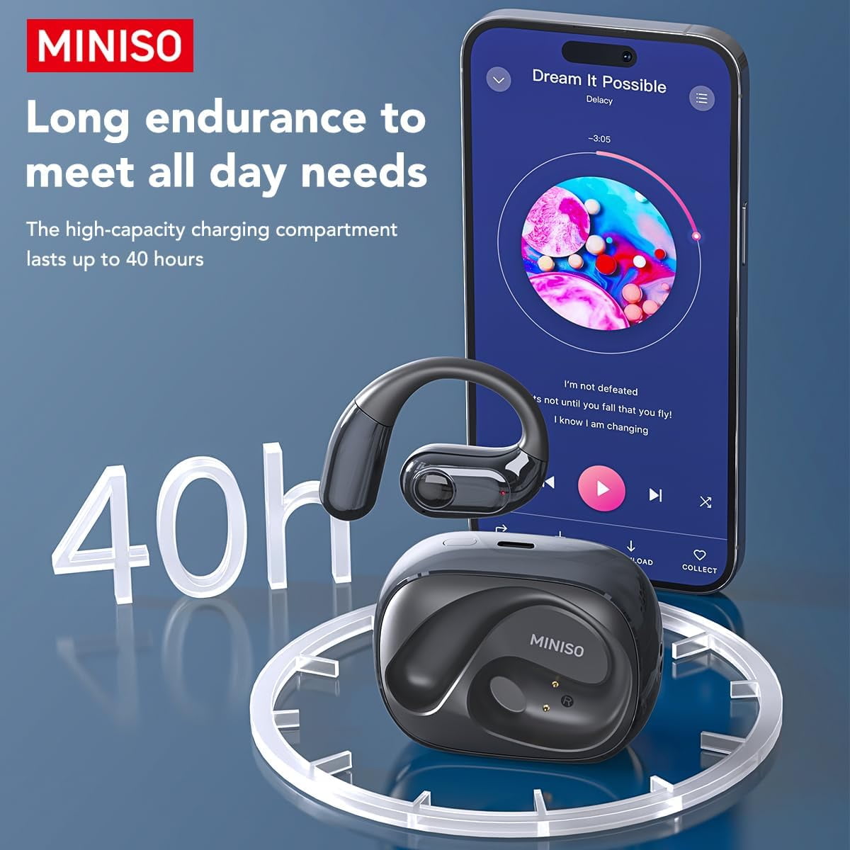 MINISO MS193 Open Ear Earbuds Wireless Earbuds Real Time AI Translation Earbuds 135 Language Translator with LED multi-function Display